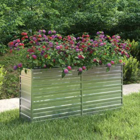 Silver galvanized steel flowerbed 160x40x77 cm by vidaXL, Pots and planters - Ref: Foro24-316894, Price: 59,46 €, Discount: %