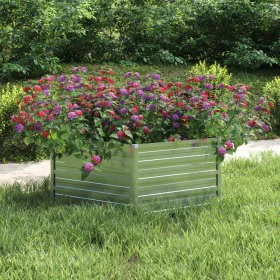 Silver galvanized steel flower bed 129x45 cm by vidaXL, Pots and planters - Ref: Foro24-316881, Price: 33,72 €, Discount: %