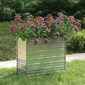 Silver galvanized steel flower bed 100x40x77 cm by vidaXL, Pots and planters - Ref: Foro24-316896, Price: 43,10 €, Discount: %