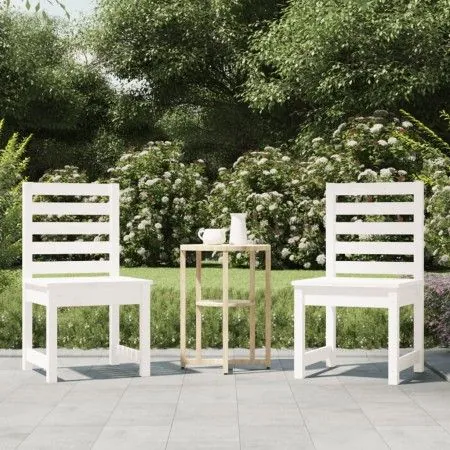 Sillas jardín 2 uds madera maciza pino blanco 50x48x91,5 cm de vidaXL, Sillas de jardín - Ref: Foro24-824026, Precio: 150,65 ...