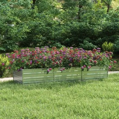 Arriate de acero galvanizado plateado 240x80x45 cm de vidaXL, Maceteros y jardineras - Ref: Foro24-316888, Precio: 56,58 €, D...