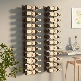 Wandflaschenhalter für 24 Flaschen 2 Einheiten goldenes Eisen von vidaXL, Weinregale - Ref: Foro24-340886, Preis: 90,73 €, Ra...