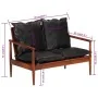 2-Sitzer-Sofa aus massivem Akazienholz und schwarzem Echtleder von vidaXL, Sofas - Ref: Foro24-340924, Preis: 317,00 €, Rabat...