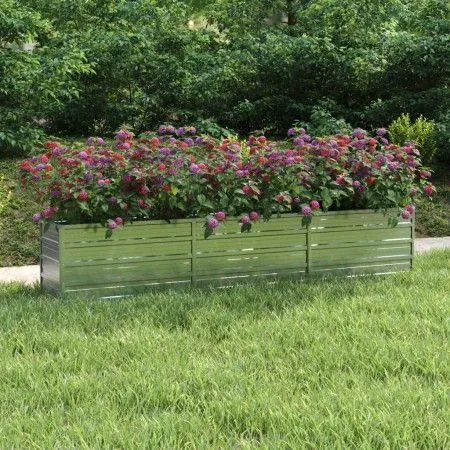 Arriate de acero galvanizado plateado 240x40x45 cm de vidaXL, Maceteros y jardineras - Ref: Foro24-316889, Precio: 52,03 €, D...