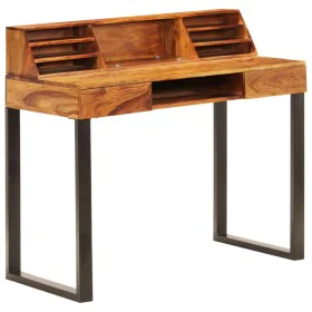 Escritorio de madera maciza de sheesham y acero 110x50x94 cm de vidaXL, Escritorios - Ref: Foro24-247964, Precio: 339,50 €, D...