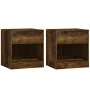 Mesitas de noche 2 unidades con cajón roble ahumado de vidaXL, Mesitas de noche - Ref: Foro24-342586, Precio: 57,33 €, Descue...