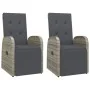 Reclining garden armchairs with cushions 2 pcs gray PE rattan by vidaXL, Garden chairs - Ref: Foro24-319538, Price: 283,07 €,...
