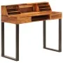 Escritorio de madera maciza de sheesham y acero 110x50x94 cm de vidaXL, Escritorios - Ref: Foro24-247964, Precio: 339,50 €, D...