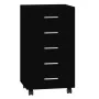 Cajonera con ruedas madera contrachapada negro de vidaXL, Taquillas y armarios de almacenamiento - Ref: Foro24-342671, Precio...