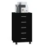 Cajonera con ruedas madera contrachapada negro de vidaXL, Taquillas y armarios de almacenamiento - Ref: Foro24-342671, Precio...