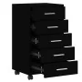 Cajonera con ruedas madera contrachapada negro de vidaXL, Taquillas y armarios de almacenamiento - Ref: Foro24-342671, Precio...