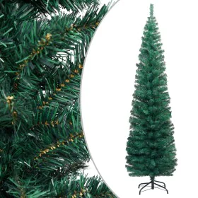 Árbol de Navidad artificial delgado y soporte PVC verde 210 cm de vidaXL, Arboles de navidad - Ref: Foro24-320951, Precio: 56...