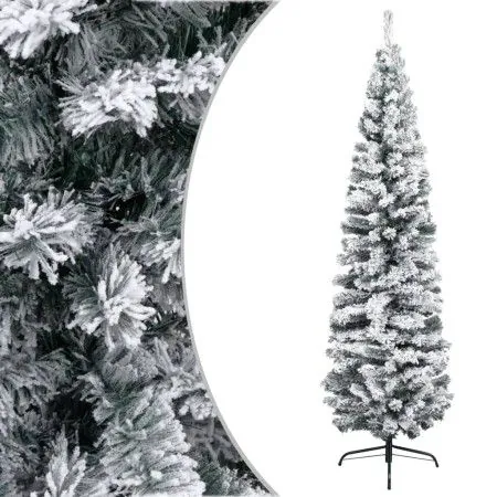 Árbol de Navidad artificial delgado verde con nieve PVC 240 cm de vidaXL, Arboles de navidad - Ref: Foro24-320956, Precio: 62...