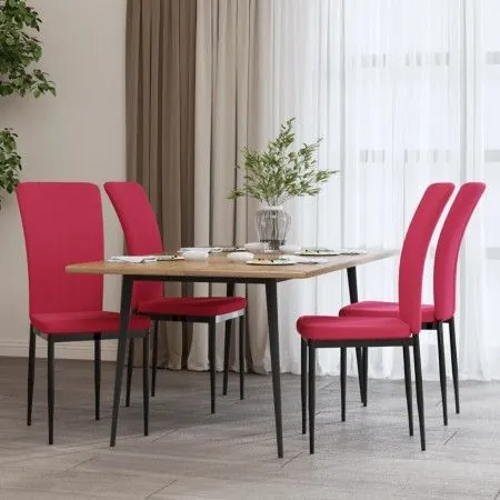 Sillas de comedor 4 unidades terciopelo rojo tinto de vidaXL, Sillas de comedor - Ref: Foro24-326109, Precio: 201,80 €, Descu...