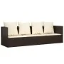 Sofá tumbona de jardín con cojines ratán sintético marrón de vidaXL, Tumbonas - Ref: Foro24-319563, Precio: 220,22 €, Descuen...