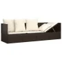 Sofá tumbona de jardín con cojines ratán sintético marrón de vidaXL, Tumbonas - Ref: Foro24-319563, Precio: 220,22 €, Descuen...