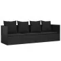 Garden lounger sofa with black synthetic rattan cushions by vidaXL, Loungers - Ref: Foro24-319565, Price: 219,57 €, Discount: %