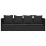Garden lounger sofa with black synthetic rattan cushions by vidaXL, Loungers - Ref: Foro24-319565, Price: 219,57 €, Discount: %