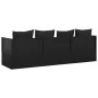 Garden lounger sofa with black synthetic rattan cushions by vidaXL, Loungers - Ref: Foro24-319565, Price: 219,57 €, Discount: %
