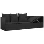 Garden lounger sofa with black synthetic rattan cushions by vidaXL, Loungers - Ref: Foro24-319565, Price: 219,57 €, Discount: %