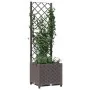 Jardinera con enrejado PP marrón 40x40x136 cm de vidaXL, Maceteros y jardineras - Ref: Foro24-318259, Precio: 61,42 €, Descue...