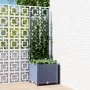 Jardinera con enrejado PP gris oscuro 40x40x136 cm de vidaXL, Maceteros y jardineras - Ref: Foro24-318249, Precio: 50,72 €, D...
