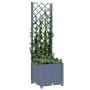 Jardinera con enrejado PP gris oscuro 40x40x136 cm de vidaXL, Maceteros y jardineras - Ref: Foro24-318249, Precio: 50,72 €, D...