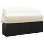 Garden lounger sofa with awning and black synthetic rattan cushions by vidaXL, Loungers - Ref: Foro24-319566, Price: 241,15 €...