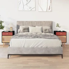 Mesitas de noche 2 uds madera contrachapada negro 40x30x55 cm de vidaXL, Mesitas de noche - Ref: Foro24-352145, Precio: 120,5...