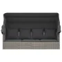 Sofá tumbona de jardín con toldo cojines ratán sintético gris de vidaXL, Tumbonas - Ref: Foro24-319568, Precio: 258,79 €, Des...