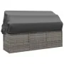 Sofá tumbona de jardín con toldo cojines ratán sintético gris de vidaXL, Tumbonas - Ref: Foro24-319568, Precio: 258,79 €, Des...