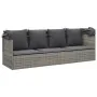 Sofá tumbona de jardín con toldo cojines ratán sintético gris de vidaXL, Tumbonas - Ref: Foro24-319568, Precio: 258,79 €, Des...