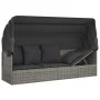 Sofá tumbona de jardín con toldo cojines ratán sintético gris de vidaXL, Tumbonas - Ref: Foro24-319568, Precio: 258,79 €, Des...