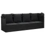 Gartenliegesofa mit Markise und schwarzen synthetischen Rattankissen von vidaXL, Liegen - Ref: Foro24-319569, Preis: 247,81 €...