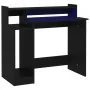 Escritorio con luz LED madera contrachapada negro 97x45x90 cm de vidaXL, Escritorios - Ref: Foro24-805553, Precio: 73,77 €, D...
