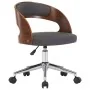 Silla de comedor giratoria de madera curvada y tela gris de vidaXL, Sillas de comedor - Ref: Foro24-287425, Precio: 125,65 €,...