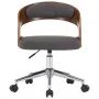 Silla de comedor giratoria de madera curvada y tela gris de vidaXL, Sillas de comedor - Ref: Foro24-287425, Precio: 125,65 €,...