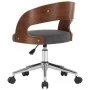 Silla de comedor giratoria de madera curvada y tela gris de vidaXL, Sillas de comedor - Ref: Foro24-287425, Precio: 125,65 €,...