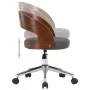 Silla de comedor giratoria de madera curvada y tela gris de vidaXL, Sillas de comedor - Ref: Foro24-287425, Precio: 125,65 €,...