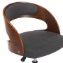 Silla de comedor giratoria de madera curvada y tela gris de vidaXL, Sillas de comedor - Ref: Foro24-287425, Precio: 125,65 €,...