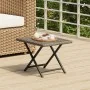 Mesa plegable ratán sintético gris 45x35x32 cm de vidaXL, Mesas de jardín - Ref: Foro24-362252, Precio: 29,54 €, Descuento: %