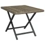 Mesa plegable ratán sintético gris 45x35x32 cm de vidaXL, Mesas de jardín - Ref: Foro24-362252, Precio: 29,54 €, Descuento: %
