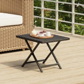 Mesa plegable ratán sintético negro 45x35x32 cm de vidaXL, Mesas de jardín - Ref: Foro24-362251, Precio: 28,27 €, Descuento: %