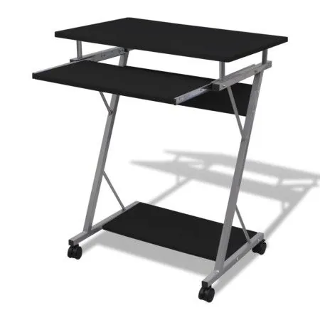 Escritorio compacto de ordenador con bandeja de teclado negro de vidaXL, Escritorios - Ref: Foro24-20051, Precio: 71,80 €, De...