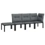 Gartenmöbel-Set 4-teilig aus schwarzem und grauem synthetischem Rattan von vidaXL, Modulare Sofas für den Außenbereich - Ref:...