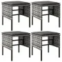 Garden stools 4 units with gray synthetic rattan cushions by vidaXL, Modular outdoor sofas - Ref: Foro24-362341, Price: 119,8...