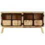 Aparador madera maciza mango en bruto marrón negro 160x30x80 cm de vidaXL, Aparadores - Ref: Foro24-247994, Precio: 437,09 €,...