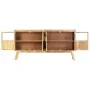 Aparador madera maciza mango en bruto marrón negro 160x30x80 cm de vidaXL, Aparadores - Ref: Foro24-247994, Precio: 437,09 €,...