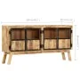 Aparador madera maciza mango en bruto marrón negro 160x30x80 cm de vidaXL, Aparadores - Ref: Foro24-247994, Precio: 437,09 €,...