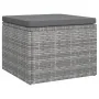 3-seater garden sofa with awning and gray synthetic rattan stool by vidaXL, Outdoor sofas - Ref: Foro24-362335, Price: 291,48...